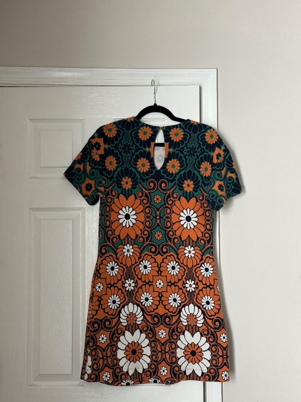 Maeve Anthropologie Floral Shift Mini Dress Mod Retro Size Small Cotton Cozy - Picture 6 of 9